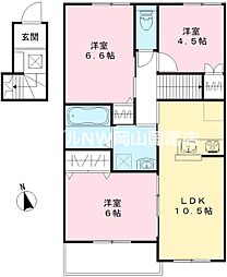 ユアメゾン益野 B 3LDKの間取図画像