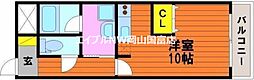 コートシオン ワンルームの間取図画像