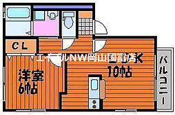 プリーマB 1LDKの間取図画像
