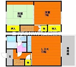エクセレンス中井B 2LDKの間取図画像