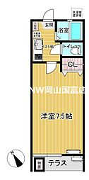 メゾネットK 1Kの間取図画像