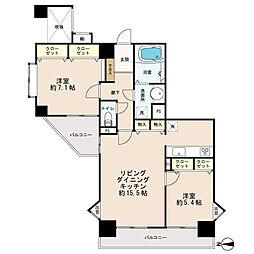 エクセレント千葉駅前タワー 2LDKの間取図画像