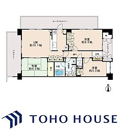 ハートフィールズ薬園台ハイライズ 3LDKの間取図画像