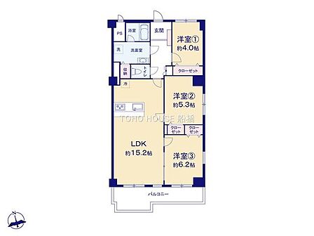 3LDK 間取り