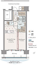 ウィザースレジデンス盛岡惣門テラス 1LDKの間取図画像