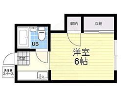 グリーンハイム 1Kの間取図画像