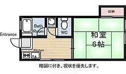 藤コーポ 1Kの間取図画像