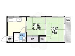 井草ハイホーム 2Kの間取図画像