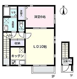 フォレストヴィラ紅葉ヶ丘 1LDKの間取図画像
