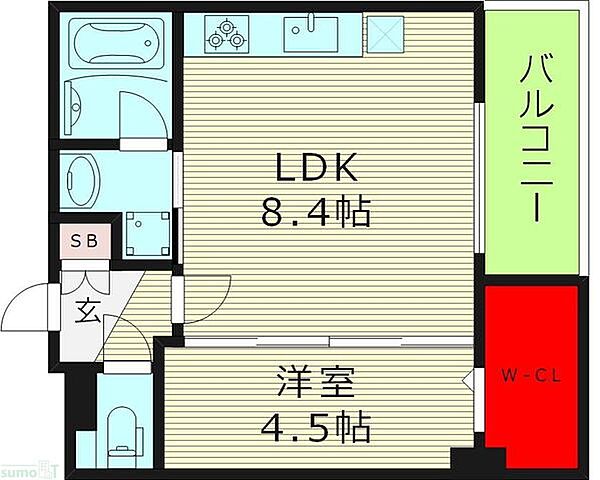 大阪府大阪市北区天満橋１丁目(賃貸マンション1LDK・3階・35.35㎡)の写真 その2