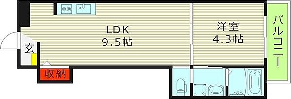 ジオグラン ｜大阪府大阪市旭区清水４丁目(賃貸アパート1LDK・2階・30.66㎡)の写真 その2