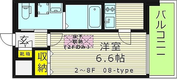 大阪府大阪市城東区蒲生２丁目(賃貸マンション1K・6階・22.14㎡)の写真 その2