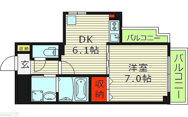 大阪府大阪市東成区大今里南２丁目(賃貸マンション1DK・2階・33.64㎡)の写真 その2