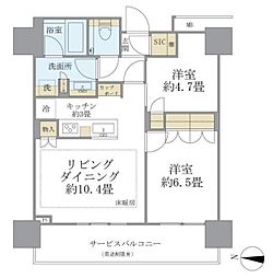 JR京浜東北・根岸線 横浜駅 徒歩3分の賃貸マンション 17階2LDKの間取り