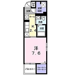ロイヤル　スリー 4階1Kの間取り