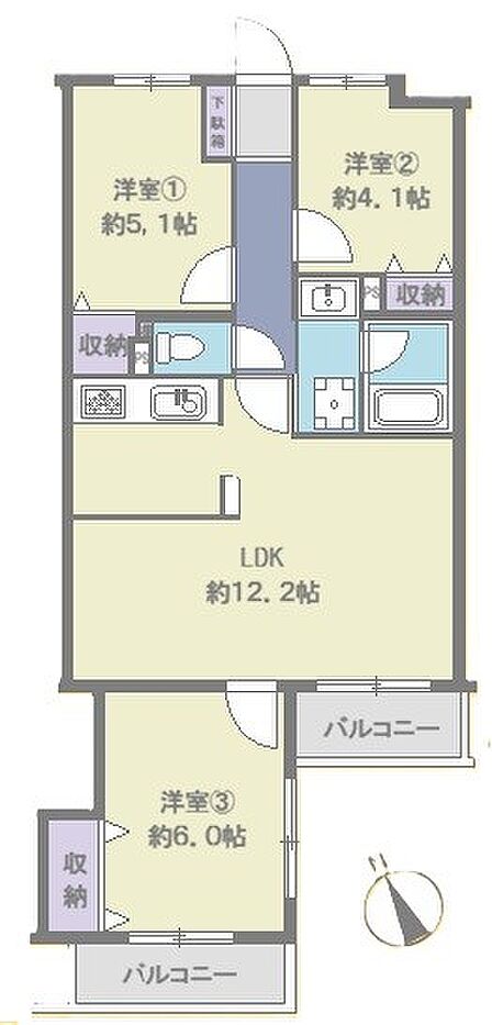 3LDK 間取り
