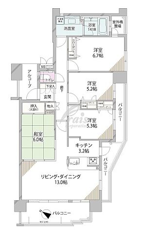 間取り Fステージ平之町 5階/-