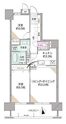ル・サンク中央駅前 2LDKの間取図画像
