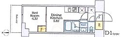 墨田区吾妻橋2丁目マンション 1DKの間取図画像