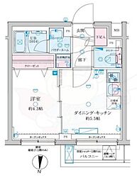 GENOVIA京成立石5 4階1DKの間取り