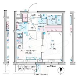 GENOVIA京成立石5 1階1DKの間取り