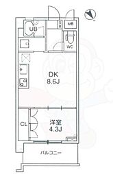 ウィルテラス押上 1LDKの間取図画像