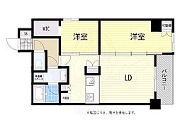 ハーモニーレジデンス東京イーストコア♯004 2LDKの間取図画像