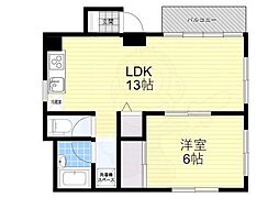 ハイブリッジA 1LDKの間取図画像