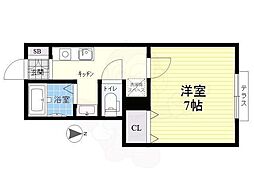 リラサンテ立花 1Kの間取図画像