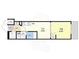 ハーモニーレジデンス東京八広ザ・スプレッド 1DKの間取図画像