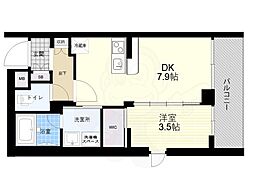 アンベリール墨田3 1DKの間取図画像