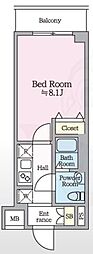 アイルプレミアム押上イースト 1Kの間取図画像