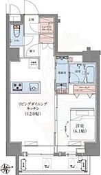 CREATIF蔵前 1LDKの間取図画像
