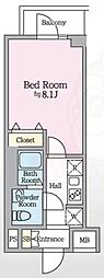 アイルプレミアム押上イースト 1Kの間取図画像