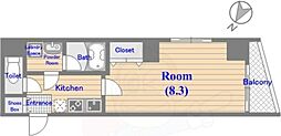コンフォリア押上 1Kの間取図画像