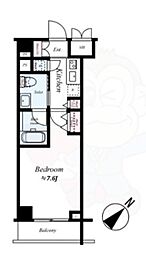 ドルチェ東京押上ツインズ壱番館 1Kの間取図画像