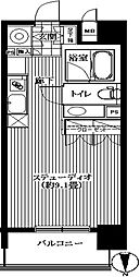 エクセレント麻布十番 ワンルームの間取図画像