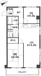 ル・シック大森南 2LDKの間取図画像