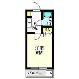 マール・アデントロ 1Kの間取図画像