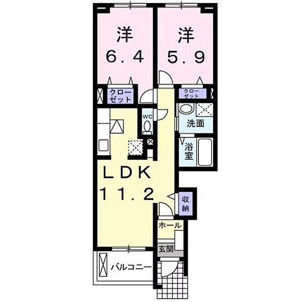 サンリットガーデン 103｜群馬県高崎市宮元町(賃貸アパート2LDK・1階・55.17㎡)の写真 その2