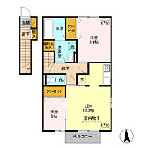 キーマ 201 ｜ 群馬県高崎市下小鳥町（賃貸アパート1LDK・2階・53.63㎡） その2