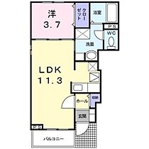 ハント・ポントI 101 ｜ 群馬県高崎市乗附町（賃貸アパート1LDK・1階・37.13㎡） その2