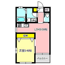 レヴィーナミエ 206 ｜ 群馬県高崎市並榎町（賃貸マンション1LDK・2階・36.25㎡） その2