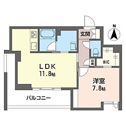 アートウェイ・レジデンス鶴見町 2階1LDKの間取り