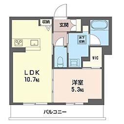 Cranes高崎田町 1LDKの間取図画像