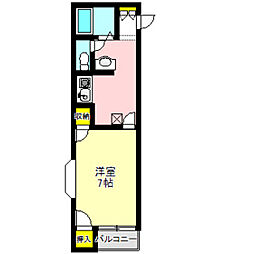 シティーハイツ石原 1Kの間取図画像
