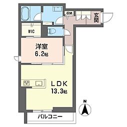 PSレジデンス八島町 1LDKの間取図画像