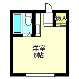 ホックスエイト ワンルームの間取図画像
