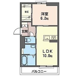 シャーメゾン庵 1LDKの間取図画像