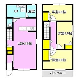 茉莉花 2SLDKの間取図画像